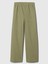 Kadın Yeşil Mid Rise Easy Wide-Leg Khaki Pantolon 2