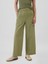 Kadın Yeşil Mid Rise Easy Wide-Leg Khaki Pantolon 3