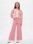 Kız Çocuk Pembe High Rise Stride Wide-Leg Ankle Jean Pantolon 1