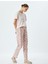 Örgü Pijama Takımı Bulut Baskılı Pamuklu Rahat Kalıp 3