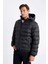 Su İtici Şişme Mont Slim Fit Dar Kesim Kapüşonlu Fermuarlı Cepli D1185AX24WN 1