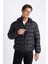 Su İtici Şişme Mont Slim Fit Dar Kesim Kapüşonlu Fermuarlı Cepli D1185AX24WN 4