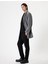 Slim Fit Kaşe Kaban Cep Detaylı 1