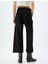 Geniş Paça Crop Kot Pantolon Düğmeli Rahat Kalıp Standart Bel - Wide Crop Leg Jean 4