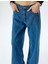 Geniş Paça Kot Pantolon Standart Bel Taşlı Düğmeli Cepli - Wide Leg Jean 5