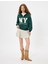 Yarım Fermuarlı Sweatshirt Oversize Kolej Baskılı 2