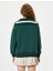 Yarım Fermuarlı Sweatshirt Oversize Kolej Baskılı 4