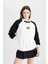 Coool Loose Fit Bisiklet Yaka Renk Bloklu Baskılı Sweatshirt D6673AX24WN 4