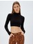 x Zeynep Bastık - Boğazlı Triko Crop Kazak Uzun Kollu Slim Fit 3