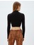 x Zeynep Bastık - Boğazlı Triko Crop Kazak Uzun Kollu Slim Fit 4
