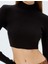 x Zeynep Bastık - Boğazlı Triko Crop Kazak Uzun Kollu Slim Fit 5