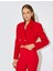 x Zeynep Bastık - Crop Blazer Ceket Asimetrik Kruvaze Ters Yaka 3