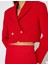 x Zeynep Bastık - Crop Blazer Ceket Asimetrik Kruvaze Ters Yaka 5