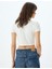 Basic Crop Fitilli Tişört Kısa Kollu Bisiklet Yaka Pamuklu 4