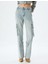 Kargo Cepli Kot Pantolon Normal Bel Düz Paça Düğmeli - Straight Fit Jean 3