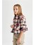 Kız Çocuk Relax Fit Kareli Uzun Kollu Crop Gömlek C9481A824AU 4