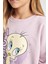 Kız Çocuk Looney Tunes Baskılı Oversize Geniş Kalıp Bisiklet Yaka Sweatshirt D2983A824AU 5