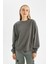 Coool Oversize Fit Bisiklet Yaka Kalın Kumaş Sweatshirt Gri 1