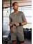 Slim Fit Bisiklet Yaka Baskılı Kısa Kollu Sporcu Tişört Haki 1