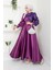 Kadın Moda Giyim Tesettür Abiye Pul Saten Elbise 2755 1