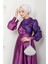 Kadın Moda Giyim Tesettür Abiye Pul Saten Elbise 2755 5