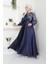 Kadın Moda Giyim Tesettür Abiye Pul Saten Elbise 2755 2