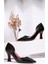 PARİS Siyah Asimetrik Stiletto Ayakkabı HS806 1