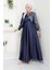 Kadın Moda Giyim Tesettür Abiye Pul Saten Elbise 2755 4