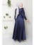 Kadın Moda Giyim Tesettür Abiye Pul Saten Elbise 2755 5