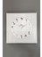 Beyaz ve gümüş renkli kare desenli modern duvar saati 50x50cm 3