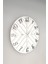 Beyaz ve gümüş renkli 50x50cm modern dekoratif duvar saati 1