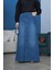 2079-DENIM Düğmeli Etek Koyu Mavi 2