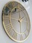 Şık 50 cm Dekoratif Metal Aynalı Duvar Saati, Gold Bronze, Modern Stil 1