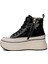24K336 Kadın Kalın Taban Sneaker Bot Siyah 3