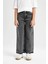 Kız Çocuk Wide Leg Geniş Bol Paça Cepli Jean Pantolon C8536A824AU 4