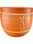 Ev Dekorasyon Nakış Desenli Toprak Saksı Saksılık Salon Çiçeklik - 19 CM 4
