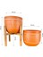 Ev Dekorasyon Nakış Desenli Toprak Saksı Saksılık Salon Çiçeklik İkili Set Ayaksız - 4 Ayaklı- 19 CM 2