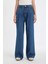 Wide Leg Yüksek Bel Uzun Jean Yıkamalı Pantolon D5521AX24WN 1