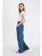 Wide Leg Yüksek Bel Uzun Jean Yıkamalı Pantolon D5521AX24WN 4