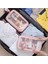 Seyahat Makyaj Çantası Washbag Taşınabilir Pvc Su Geçirmez 3'lü Çanta Seti Pembe 3