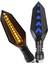 Motosiklet LED Far Sinyal Mavi Sarı LED Işık Gösterge Sinyali Çift Renk Su Geçirmez 1