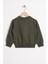 Hayvan Figürlü Haki Renk Erkek Çocuk Sweatshırt 3