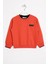 Yakası ve Kolları Garnili Kiremit Renk Erkek Çocuk Sweatshirt 1