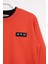 Yakası ve Kolları Garnili Kiremit Renk Erkek Çocuk Sweatshirt 2
