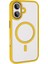 Apple iPhone 16 Plus Kılıf Wireless Şarj Özellikli Zore Krom Magsafe Silikon Kapak-Gold 5