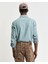 Erkek Yeşil Slim Fit Düğmeli Yaka Logolu Oxford Gömlek 3230115.373 2