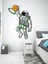 Renkli astronot temalı basketbol ve smaç yapan duvar sticker, çok renkli figür seçeneği 1