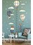 Boy Ölçer Ayıcıklı Uçan Balonlar Boy Cetveli Çocuk Odası Duvar Sticker Seti 2