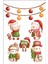 Yılbaşı Temalı Renkli Noel Desenli Cam ve Mobilya Stickerleri, Çok Renkli, Dokulu, Parça 1 2