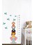 Çocuk odası renkli hayvan temalı yapışkan boy ölçer sticker seti 5+ parça 1